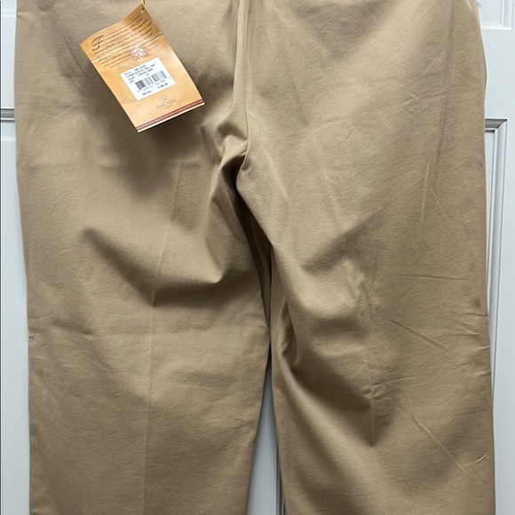 NWT Three Forks Cotton Blend Straight Leg Stretch Twill Khaki Trousers - Size 16 - Picture 10 of 15